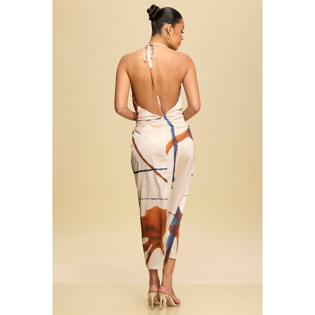 Sexy Twist Front Midi Dress
