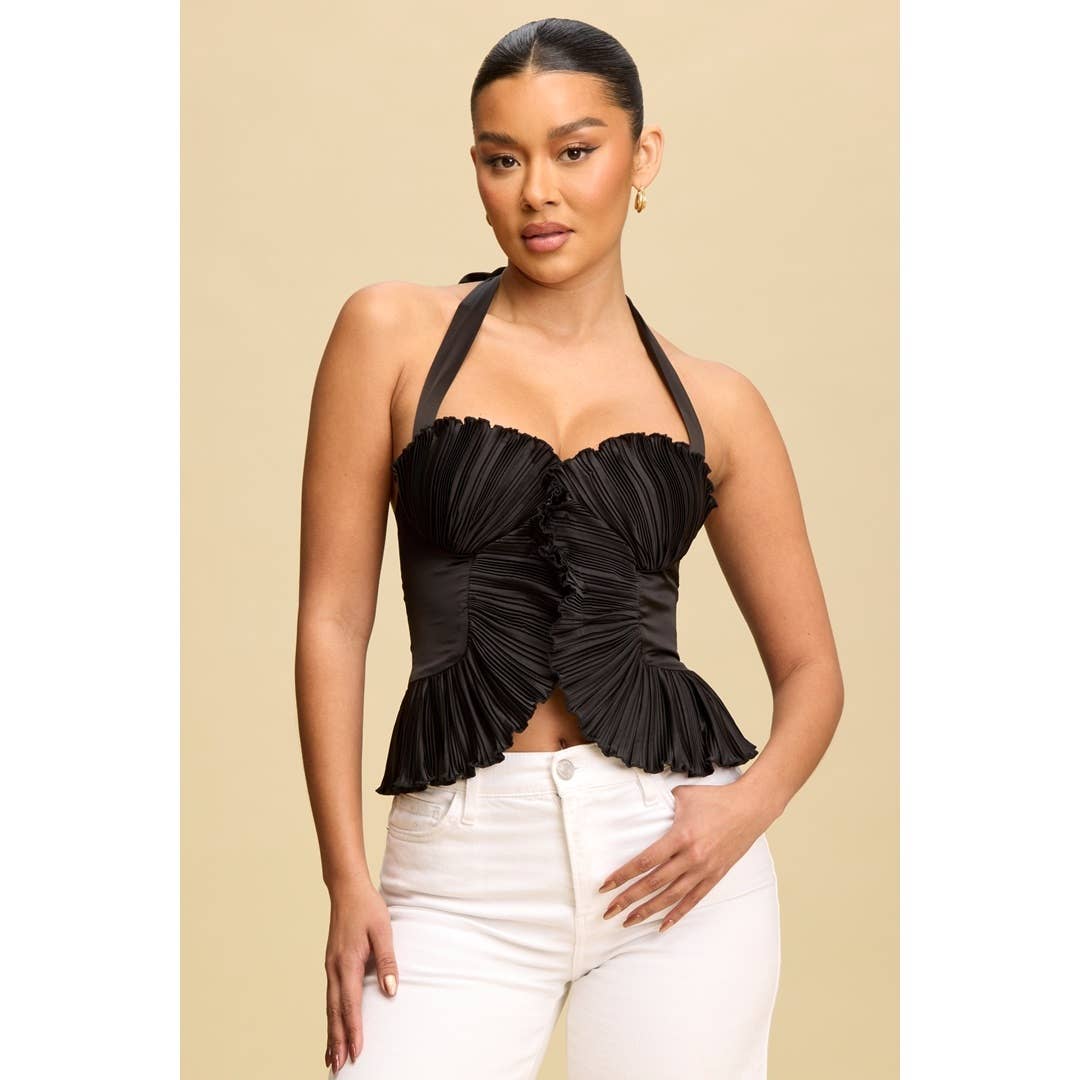 Olive Grace Pleated Top