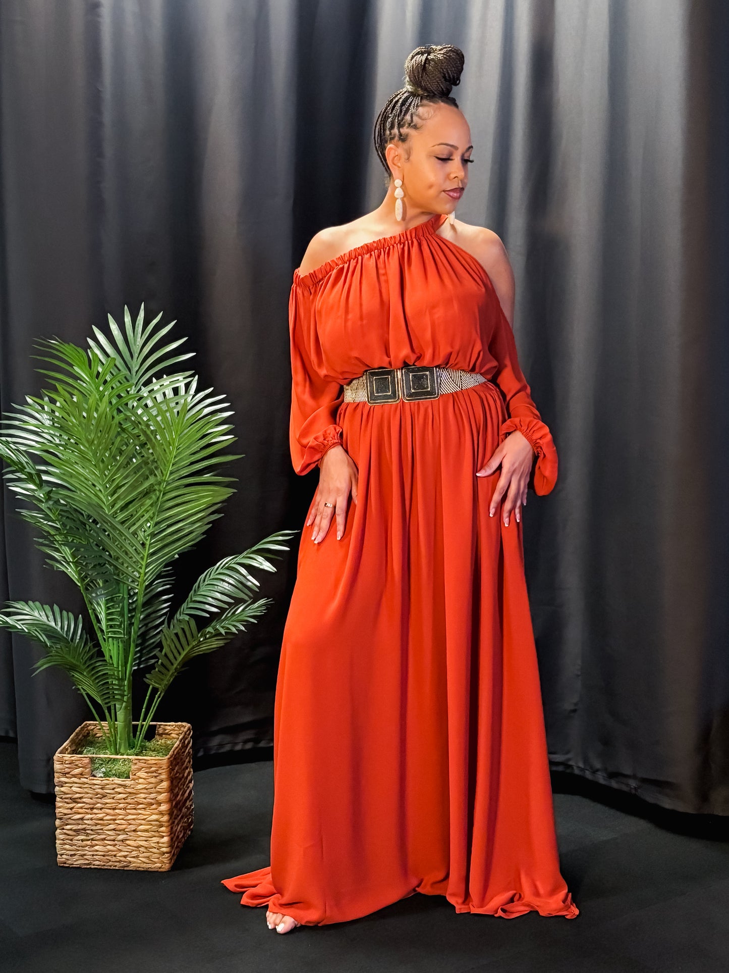 Rust Radiance Maxi Dress