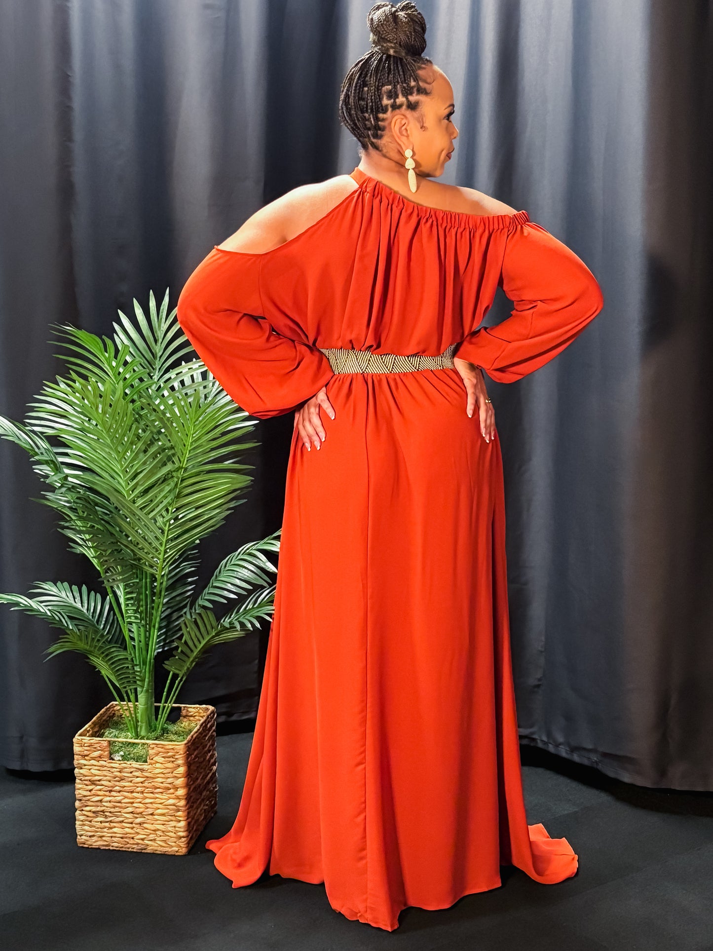 Rust Radiance Maxi Dress