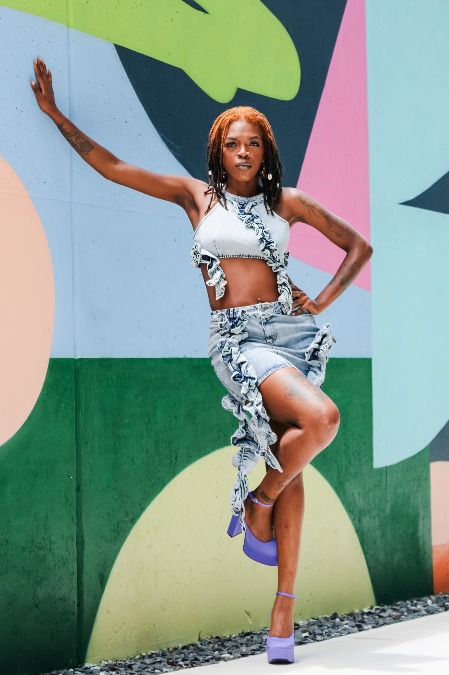 Frill & Fierce Denim Set