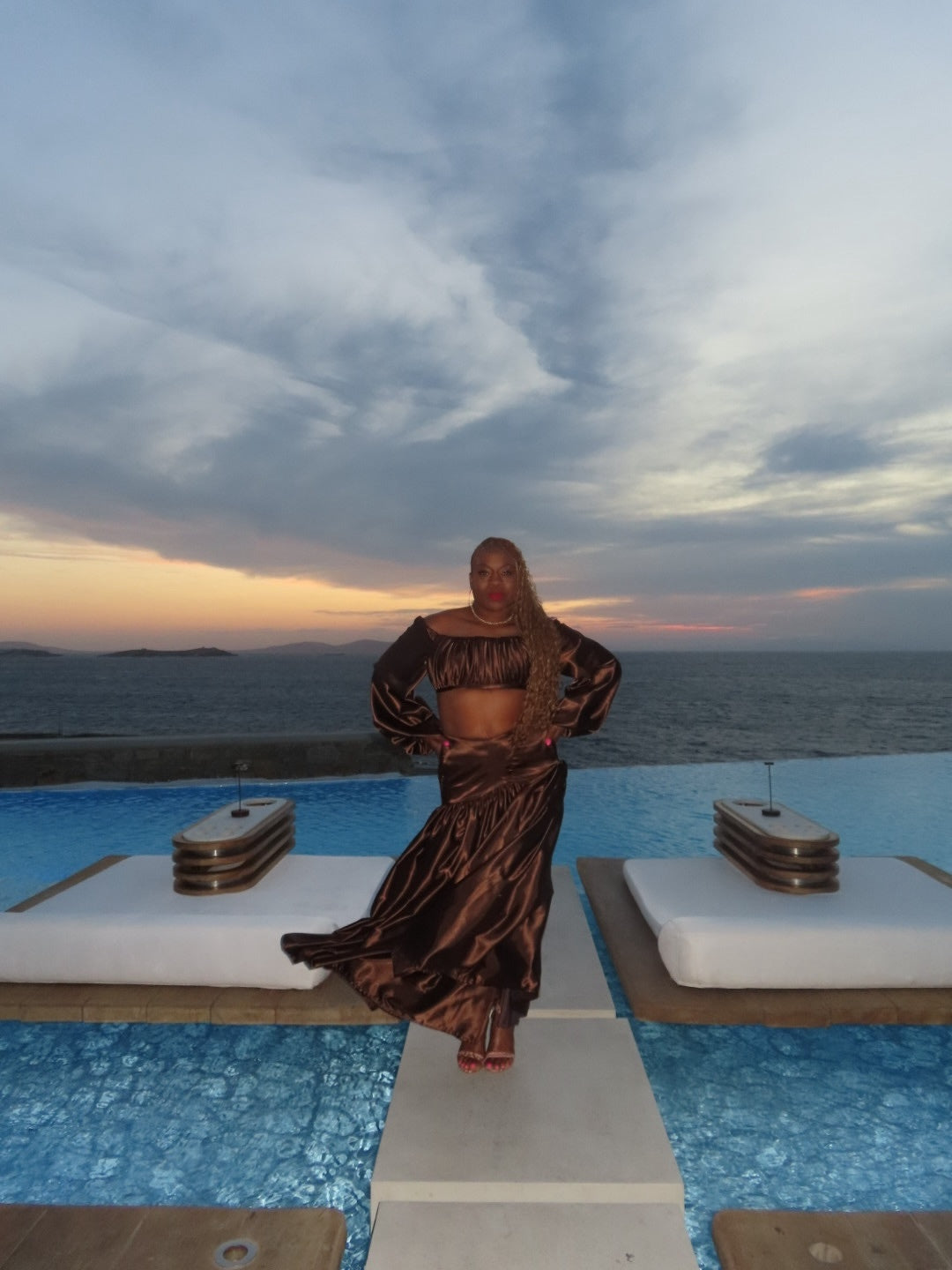 Bronze Goddess Two-Piece Set | Luxury Women’s Couture Ensemble