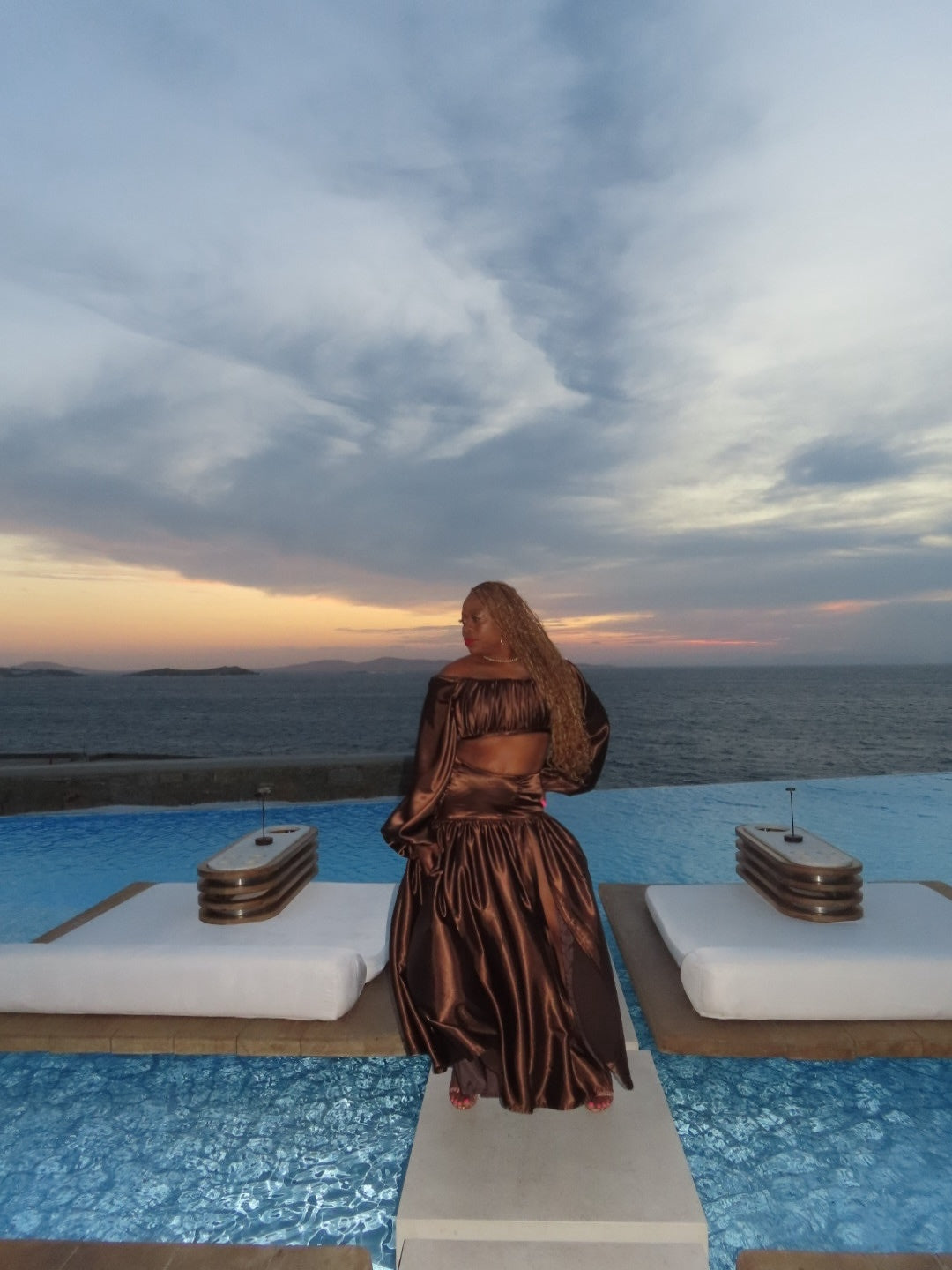 Bronze Goddess Two-Piece Set | Luxury Women’s Couture Ensemble