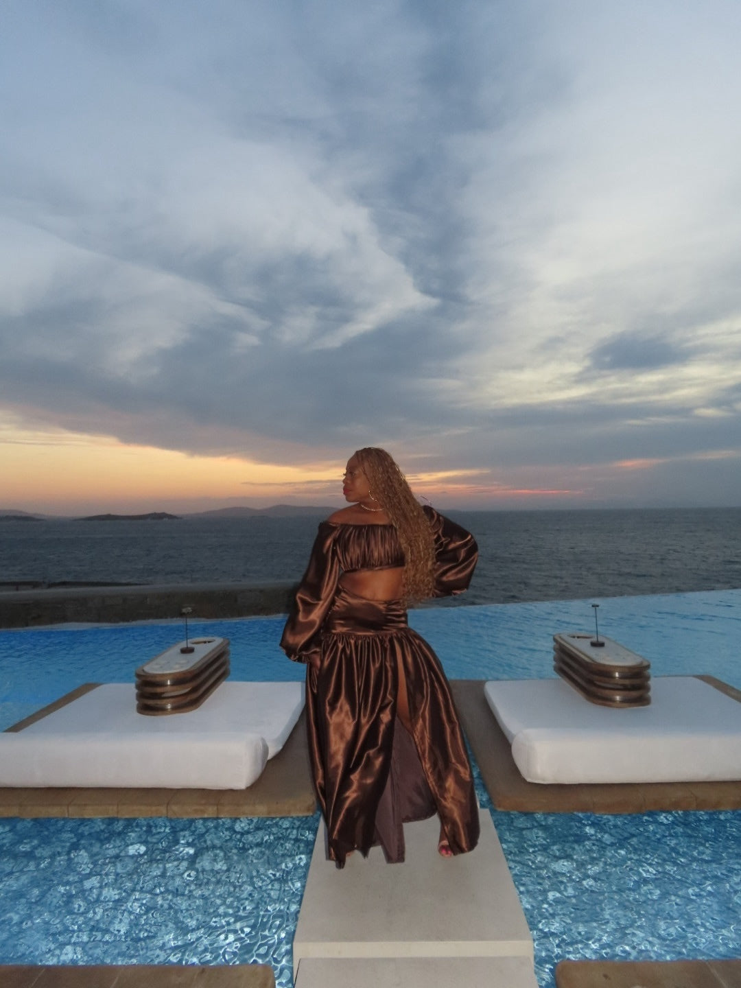 Bronze Goddess Two-Piece Set | Luxury Women’s Couture Ensemble