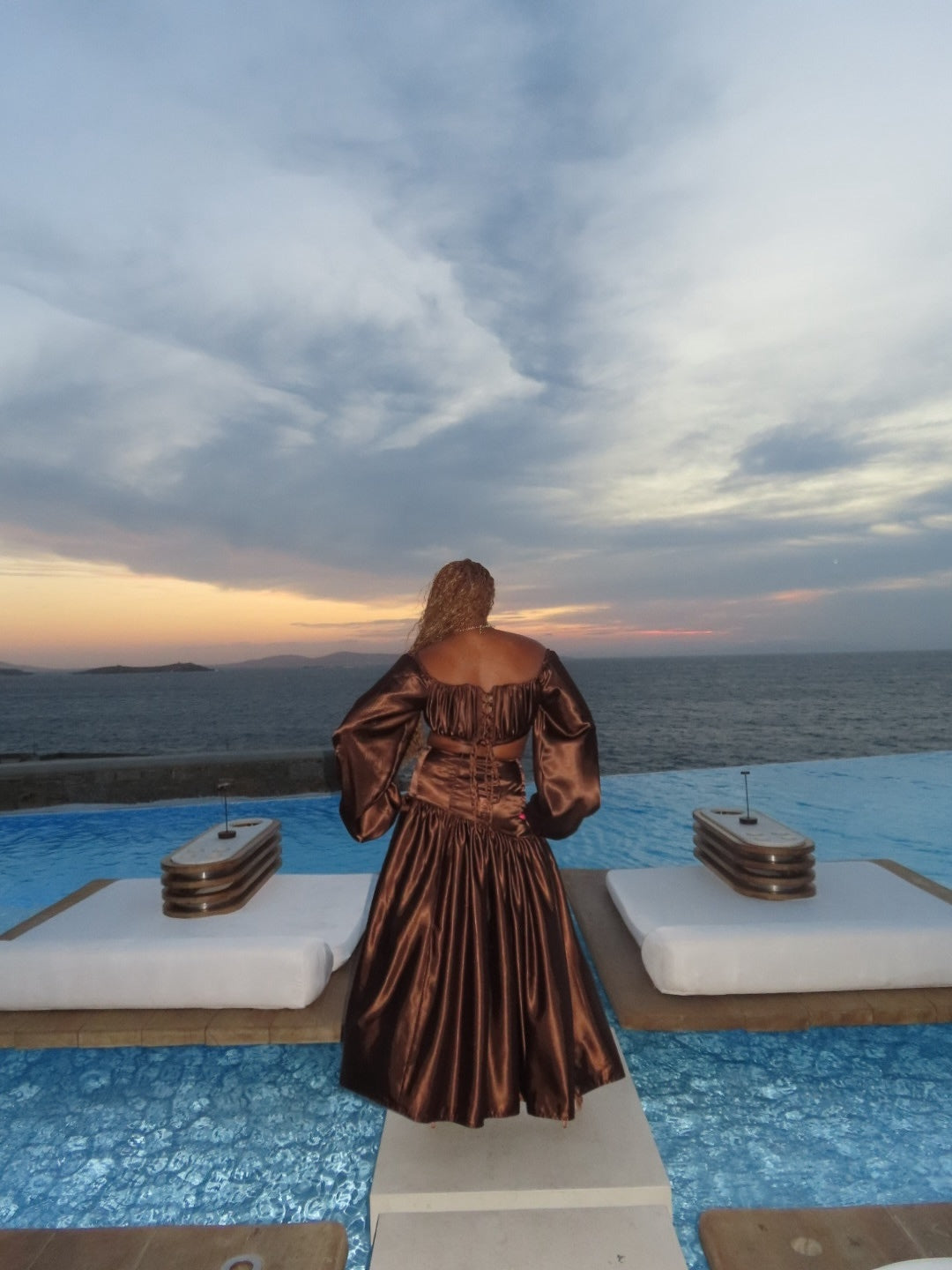 Bronze Goddess Two-Piece Set | Luxury Women’s Couture Ensemble