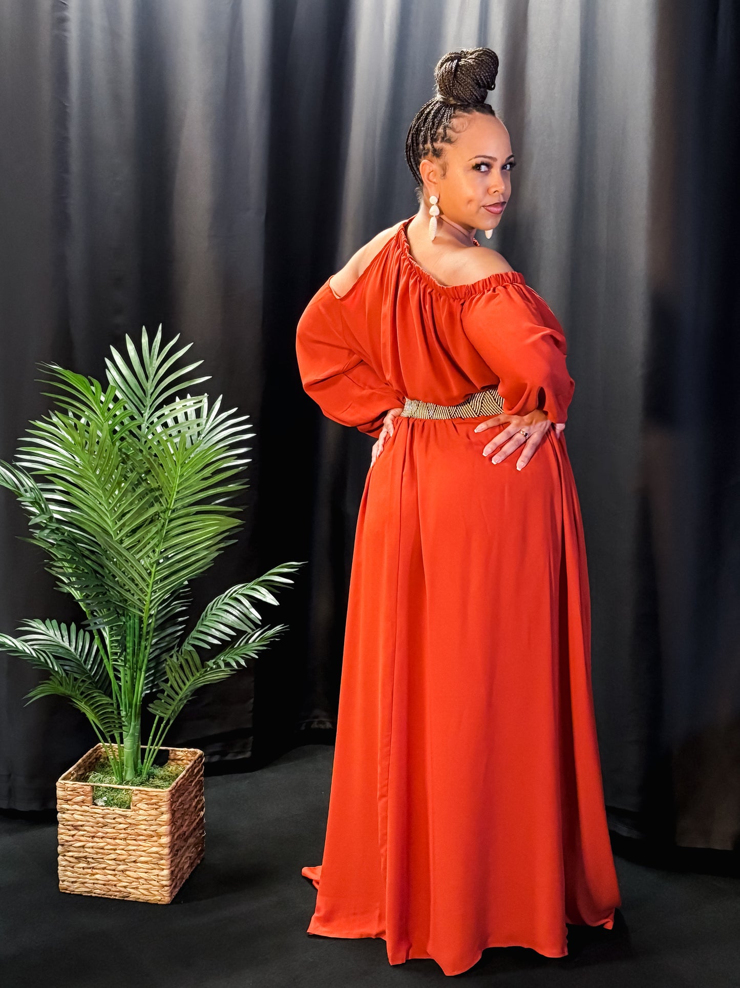 Rust Radiance Maxi Dress