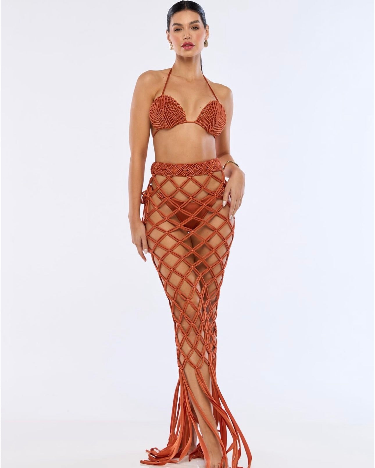 Model wearing Mermaid Skirt by Mode 718 by Mode 718