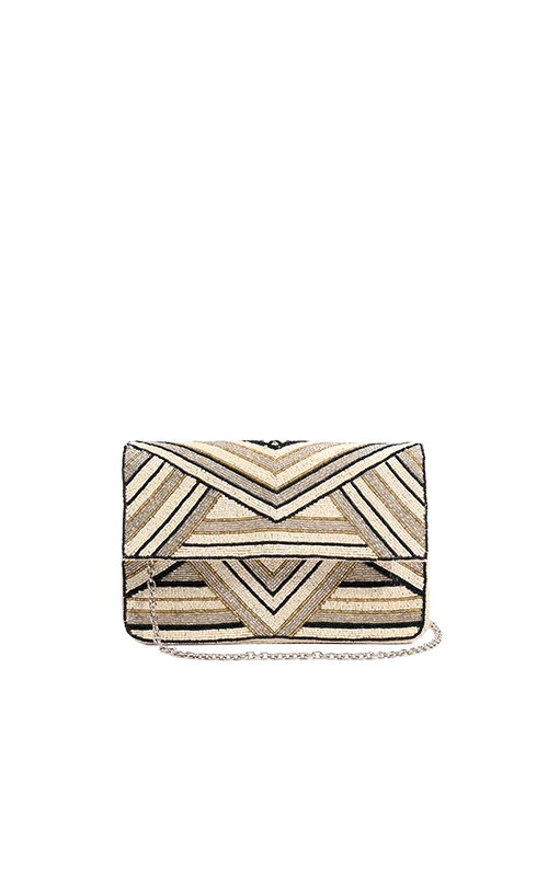 Gold bag with black and white detailing