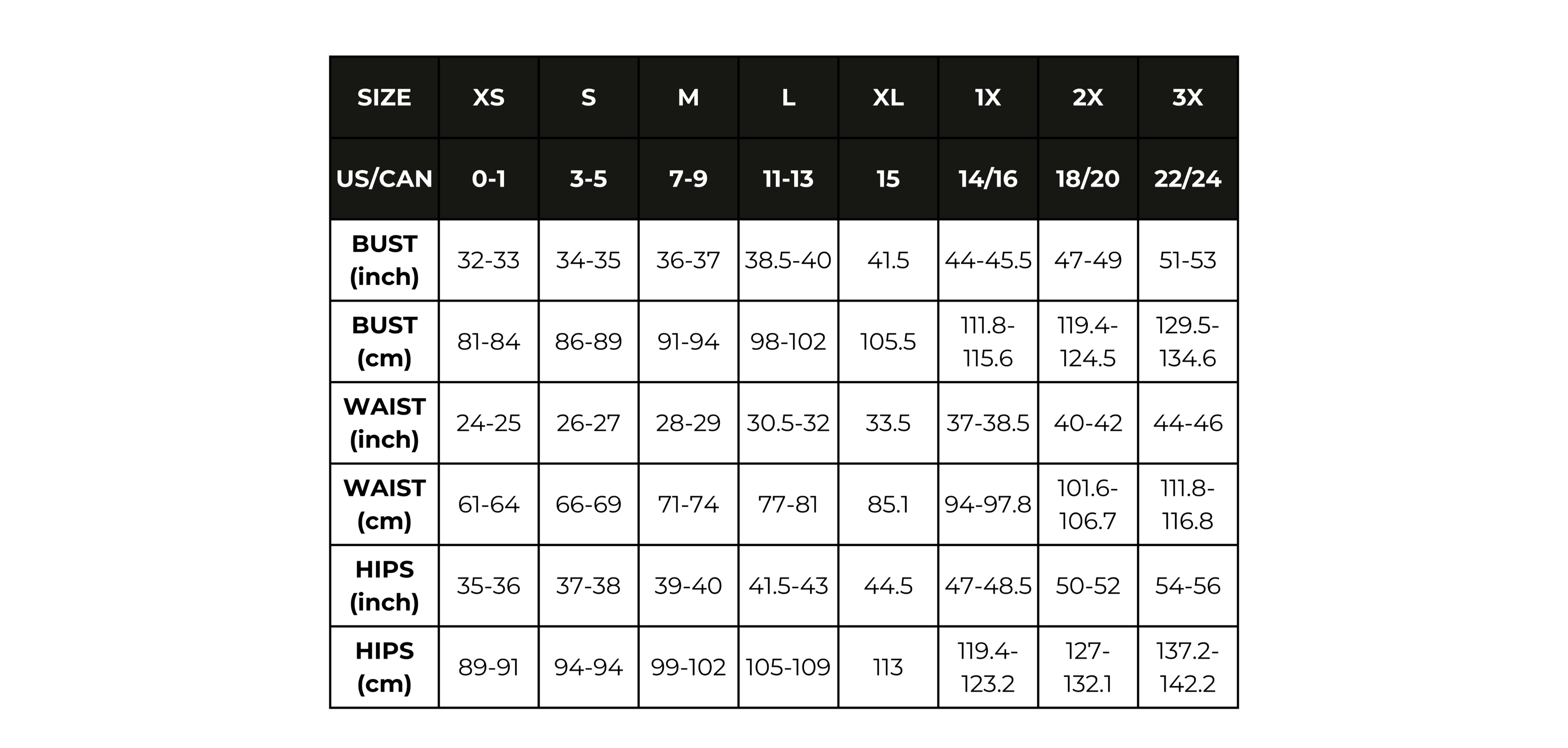 Mode 718 Size Guide